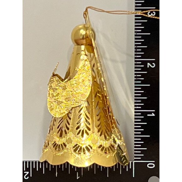 1988 HALLMARK KEEPSAKE ORNAMENT QLX711-4 HEAVENLY GLOW BRASS ANGEL LIGHTED - Picture 6 of 8